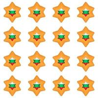 Pattern cookie with flag country Bulgaria in tasty biscuit vector