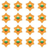 Pattern cookie with flag country Bulgaria in tasty biscuit vector