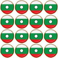 Pattern cookie with flag country Bulgaria in tasty biscuit vector