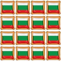 Pattern cookie with flag country Bulgaria in tasty biscuit vector