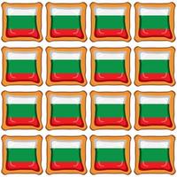 Pattern cookie with flag country Bulgaria in tasty biscuit vector