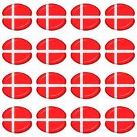 Pattern cookie with flag country Denmark in tasty biscuit vector