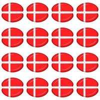 Pattern cookie with flag country Denmark in tasty biscuit vector