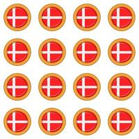 Pattern cookie with flag country Denmark in tasty biscuit vector