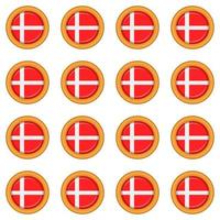 Pattern cookie with flag country Denmark in tasty biscuit vector