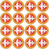 Pattern cookie with flag country Denmark in tasty biscuit vector