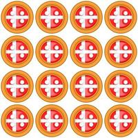 Pattern cookie with flag country Denmark in tasty biscuit vector