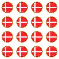 modelo Galleta con bandera país Dinamarca en sabroso galleta vector