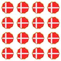 Pattern cookie with flag country Denmark in tasty biscuit vector