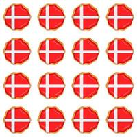 Pattern cookie with flag country Denmark in tasty biscuit vector