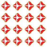 Pattern cookie with flag country Denmark in tasty biscuit vector