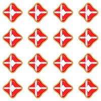 Pattern cookie with flag country Denmark in tasty biscuit vector