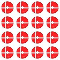 Pattern cookie with flag country Denmark in tasty biscuit vector