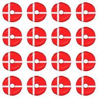 Pattern cookie with flag country Denmark in tasty biscuit vector