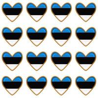Pattern cookie with flag country Estonia in tasty biscuit vector