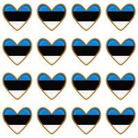 Pattern cookie with flag country Estonia in tasty biscuit vector