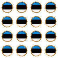 Pattern cookie with flag country Estonia in tasty biscuit vector