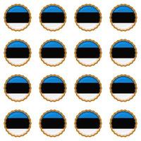 Pattern cookie with flag country Estonia in tasty biscuit vector