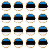 Pattern cookie with flag country Estonia in tasty biscuit vector