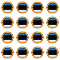 Pattern cookie with flag country Estonia in tasty biscuit vector