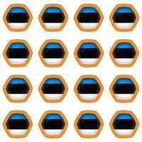 Pattern cookie with flag country Estonia in tasty biscuit vector