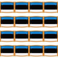 Pattern cookie with flag country Estonia in tasty biscuit vector