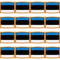 Pattern cookie with flag country Estonia in tasty biscuit vector