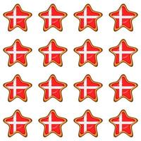 Pattern cookie with flag country Denmark in tasty biscuit vector
