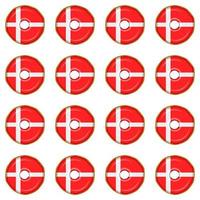Pattern cookie with flag country Denmark in tasty biscuit vector