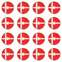 Pattern cookie with flag country Denmark in tasty biscuit vector