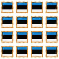 Pattern cookie with flag country Estonia in tasty biscuit vector