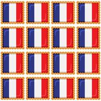 Pattern cookie with flag country France in tasty biscuit vector