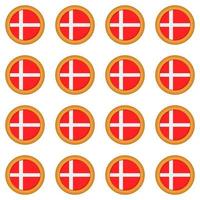 Pattern cookie with flag country Denmark in tasty biscuit vector