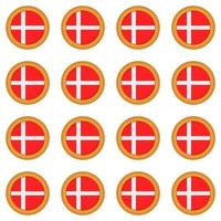 Pattern cookie with flag country Denmark in tasty biscuit vector