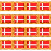 Pattern cookie with flag country Denmark in tasty biscuit vector