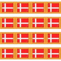 Pattern cookie with flag country Denmark in tasty biscuit vector