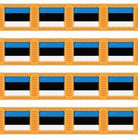 Pattern cookie with flag country Estonia in tasty biscuit vector