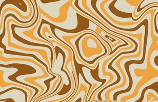 Trendy backround with wave line in groovy  60s 70s colors vector