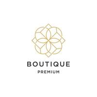 Boutique line logo icon design template flat vector