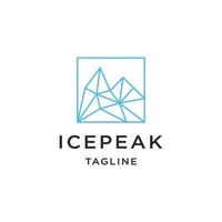 Ice peak line logo icon design template flat vector