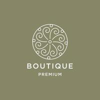 Boutique line logo icon design template flat vector