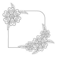 mano dibujado garabatear flor ramo, guirnalda flor marco, linda garabatear cepillo redondo floral coronas marco diseño elementos para logo boda, póster, funeral, invitación, bandera, saludo tarjeta vector Arte