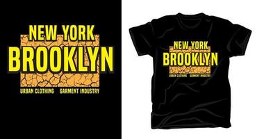 New york brooklyn modern typography t shirt design vector