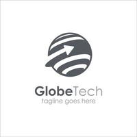 Globe Tech Logo Design Template with a globe icon. Perfect for business, company, mobile, app, technology, etc vector