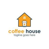 Coffee House Logo Design Template with Coffee icon and house. Perfect for business, company, restaurant, mobile, app, etc vector