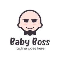 Baby Boss Logo Design Template with a baby icon and glasses. Perfect for business, company, mobile, app, etc. vector
