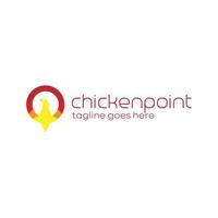 Chicken Point Logo Design Template with chicken icon and point. Perfect for business, company, mobile, app, restaurant, etc vector