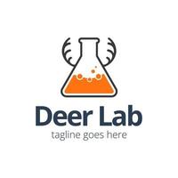 Deer Lab Logo Design Template with deer icon. Perfect for business, company, mobile, app, zoo, etc. vector