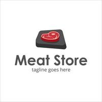 Meat Store Logo Design Template with meat. Perfect for business, company, mobile, app, restaurant, etc vector