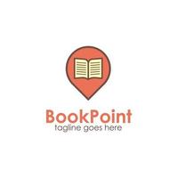 Book Point Logo Design Template with book icon and point. Perfect for business, company, restaurant, mobile, app, etc vector